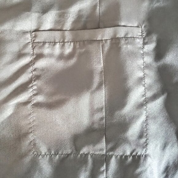 Eileen Fisher Petite Taupe Ripple Bindu Silk Jacket - Picture 4 of 9